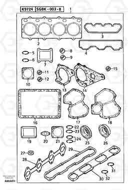 106001 Engine gasket kit EC50 TYPE 247, Volvo Construction Equipment