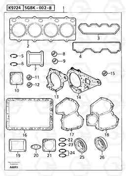 9266 Engine gasket kit EC50 TYPE 247, Volvo Construction Equipment