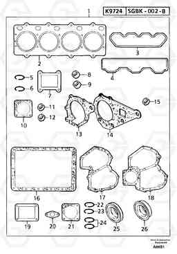 14615 Engine gasket kit EW50 TYPE 256, Volvo Construction Equipment