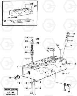 12669 Cylinder head L50 L50 S/N 6401- / 60301- USA, Volvo Construction Equipment