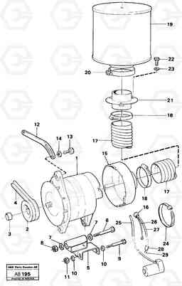 15884 Alternator with fitting parts. L50 L50 S/N 6401- / 60301- USA, Volvo Construction Equipment