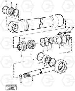 9254 Hydraulic cylinder L50 L50 S/N 6401- / 60301- USA, Volvo Construction Equipment