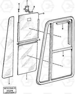 48837 Vent pane. L50 L50 S/N 6401- / 60301- USA, Volvo Construction Equipment