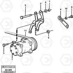 9947 Air-compressor with fitting parts L50 L50 S/N 6401- / 60301- USA, Volvo Construction Equipment