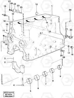 97984 Cylinder block L70 L70 S/N 7401- / 60501- USA, Volvo Construction Equipment