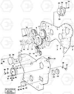 101024 Timing gear casing and timing gears L70 L70 S/N 7401- / 60501- USA, Volvo Construction Equipment