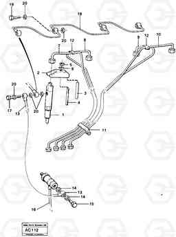 22842 Fuel pipes, injectors L70 L70 S/N 7401- / 60501- USA, Volvo Construction Equipment