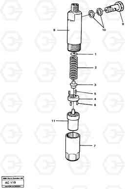 63338 Injector L70 L70 S/N 7401- / 60501- USA, Volvo Construction Equipment