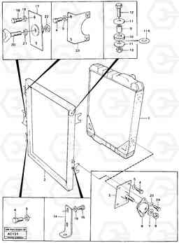 21644 Radiator with fitting parts L70 L70 S/N 7401- / 60501- USA, Volvo Construction Equipment