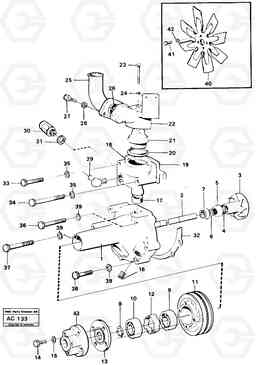 41147 Water pump and thermostat housing L70 L70 S/N 7401- / 60501- USA, Volvo Construction Equipment