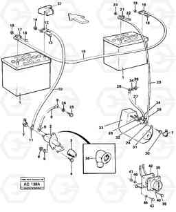 50857 Battery with assembling details L70 L70 S/N 7401- / 60501- USA, Volvo Construction Equipment