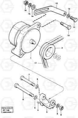 21657 Alternator with assembling details L70 L70 S/N 7401- / 60501- USA, Volvo Construction Equipment