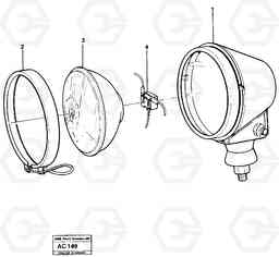 5038 Headlamp L70 L70 S/N 7401- / 60501- USA, Volvo Construction Equipment