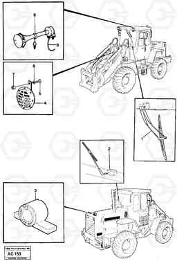 11994 Windscreen wiper, horn, reverse-motion alarm. L70 L70 S/N 7401- / 60501- USA, Volvo Construction Equipment