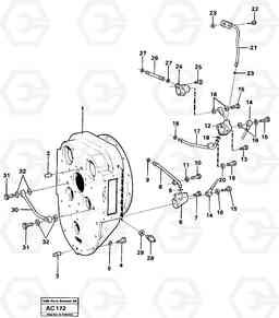 41217 Converter housing with fitting parts L70 L70 S/N 7401- / 60501- USA, Volvo Construction Equipment