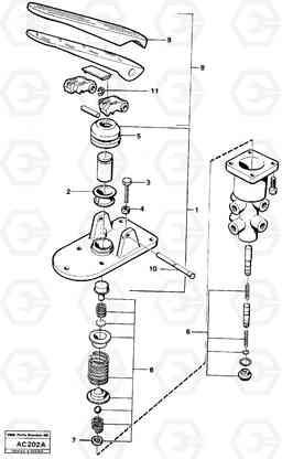 5077 Footbrake valve L70 L70 S/N 7401- / 60501- USA, Volvo Construction Equipment