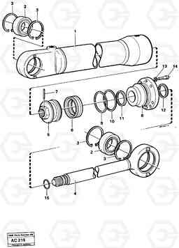 6247 Hydraulic cylinder L70 L70 S/N 7401- / 60501- USA, Volvo Construction Equipment