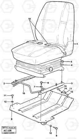 41219 Operator seat with fitting parts L70 L70 S/N 7401- / 60501- USA, Volvo Construction Equipment