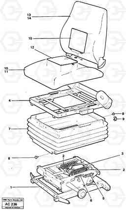 3369 Operator's seat L70 L70 S/N 7401- / 60501- USA, Volvo Construction Equipment