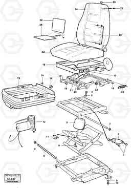 54410 Operator's seat, heated, air suspensioned L70 L70 S/N 7401- / 60501- USA, Volvo Construction Equipment