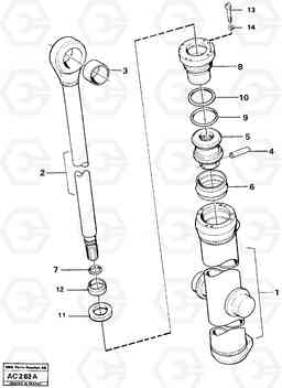 47649 Hydraulic cylinder lifting L70 L70 S/N 7401- / 60501- USA, Volvo Construction Equipment