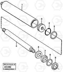 21393 Control cylinder L70 L70 S/N 7401- / 60501- USA, Volvo Construction Equipment