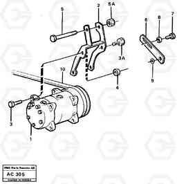 17797 Air-compressor with fitting parts L70 L70 S/N 7401- / 60501- USA, Volvo Construction Equipment