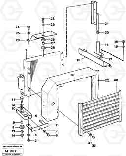 41220 Condenser with fitting parts L70 L70 S/N 7401- / 60501- USA, Volvo Construction Equipment