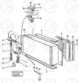 37498 Evaporator with fitting parts L70 L70 S/N 7401- / 60501- USA, Volvo Construction Equipment