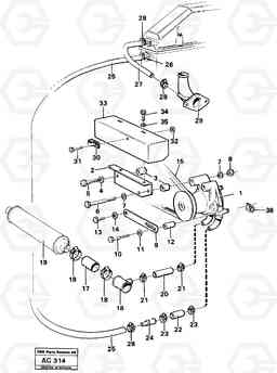 86138 Water pump with fitting parts L70 L70 S/N 7401- / 60501- USA, Volvo Construction Equipment