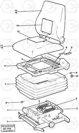 12138 Operator's seat L70 L70 S/N 7401- / 60501- USA, Volvo Construction Equipment