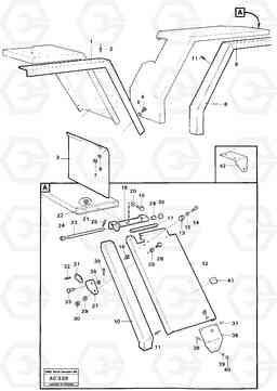 41218 Front and rear mudguards L70 L70 S/N 7401- / 60501- USA, Volvo Construction Equipment