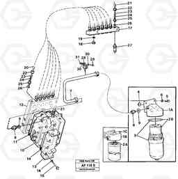 99447 Oil filter and testing block L150/L150C VOLVO BM VOLVO BM L150/L150C SER NO - 2767/- 60708, Volvo Construction Equipment