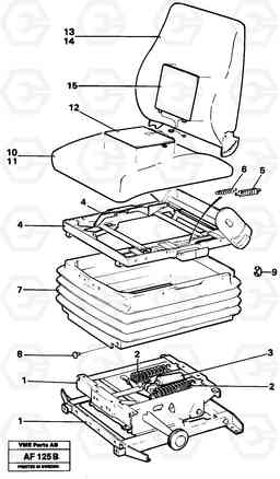 58930 Operator's seat L150/L150C VOLVO BM VOLVO BM L150/L150C SER NO - 2767/- 60708, Volvo Construction Equipment