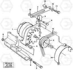 41233 Alternator with assembling details L150/L150C VOLVO BM VOLVO BM L150/L150C SER NO - 2767/- 60708, Volvo Construction Equipment