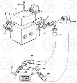 92057 Differential lock, hydraulic line L150/L150C VOLVO BM VOLVO BM L150/L150C SER NO - 2767/- 60708, Volvo Construction Equipment