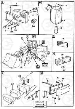 28921 Lighting, front L150/L150C VOLVO BM VOLVO BM L150/L150C SER NO - 2767/- 60708, Volvo Construction Equipment