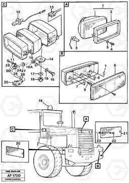 15032 Lighting, rear L150/L150C VOLVO BM VOLVO BM L150/L150C SER NO - 2767/- 60708, Volvo Construction Equipment