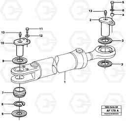 5856 Hydraulic cylinder with fitting parts L150/L150C VOLVO BM VOLVO BM L150/L150C SER NO - 2767/- 60708, Volvo Construction Equipment