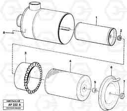 5465 Air filter. L150/L150C VOLVO BM VOLVO BM L150/L150C SER NO - 2767/- 60708, Volvo Construction Equipment