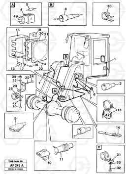 45831 Cable harness, front L150/L150C VOLVO BM VOLVO BM L150/L150C SER NO - 2767/- 60708, Volvo Construction Equipment