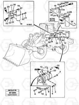 3651 Air compressor with fitting parts. L150/L150C VOLVO BM VOLVO BM L150/L150C SER NO - 2767/- 60708, Volvo Construction Equipment