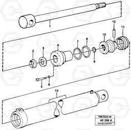 41208 Hydraulic cylinder. VOLVO L150/L150C VOLVO BM VOLVO BM L150/L150C SER NO - 2767/- 60708, Volvo Construction Equipment