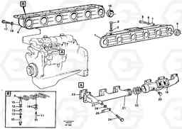 102583 Inlet manifold and exhaust manifold L150/L150C VOLVO BM VOLVO BM L150/L150C SER NO - 2767/- 60708, Volvo Construction Equipment