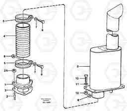 29687 Exhaust system L50B/L50C VOLVO BM VOLVO BM L50B/L50C SER NO - 10966, Volvo Construction Equipment