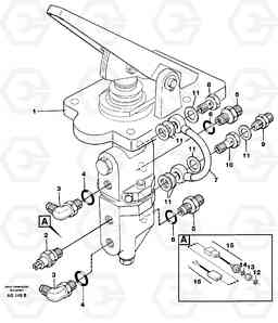 5391 Footbrake valve Mounting L50B/L50C VOLVO BM VOLVO BM L50B/L50C SER NO - 10966, Volvo Construction Equipment