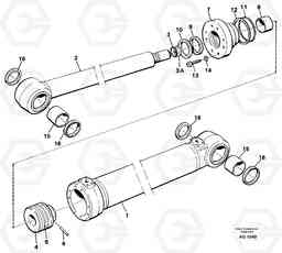 71892 Hydraulic cylinder, Tilting L50B/L50C VOLVO BM VOLVO BM L50B/L50C SER NO - 10966, Volvo Construction Equipment