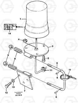 24510 Rotating beacon L50B/L50C VOLVO BM VOLVO BM L50B/L50C SER NO - 10966, Volvo Construction Equipment