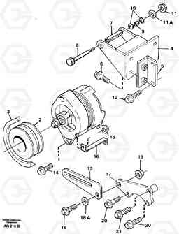 54933 Alternator Mounting L50B/L50C VOLVO BM VOLVO BM L50B/L50C SER NO - 10966, Volvo Construction Equipment