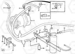 86726 Assembly hoses: Evaparator, receiver drier, condenser. L50B/L50C VOLVO BM VOLVO BM L50B/L50C SER NO - 10966, Volvo Construction Equipment